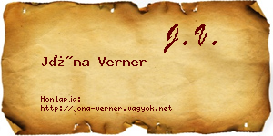 Jóna Verner névjegykártya
